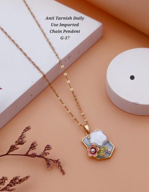 Anti tarnisha daily use imported chain pendent G 17 Artificial gold jwellery wholesale